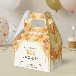 Honey Bee Honeycomb Watercolor Baby Shower Favor Box