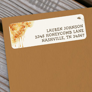 Honey Bee Honeycomb Watercolor Bumblebee