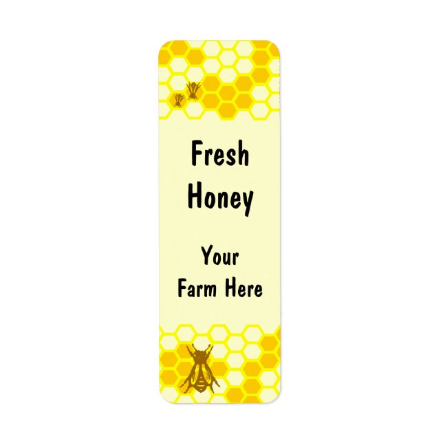 Honey Bee Honeypeb Étiquettes personnalisés (Devant)