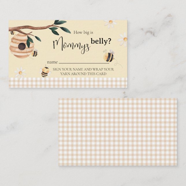  Honey Bee How Big Is Mommy's Baby Shower Enclosure Card (Front/Back)