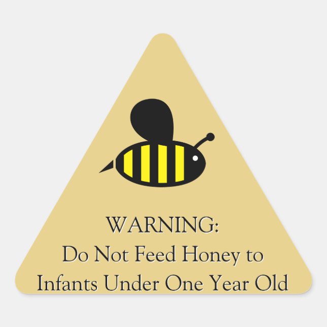 Honey Bee Infant Warning Gold Triangle Sticker (Front)