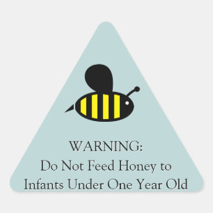Honey Bee Infant Warning Turquoise Triangle Sticker