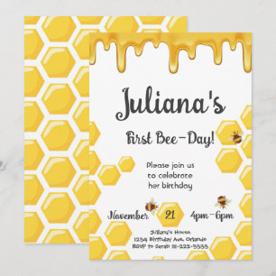 Honey Bee Kids 1er Invitation anniversaire