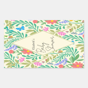 Honey Bee, Ladybug, Butterfly, Dragonfly & Flowers Sticker
