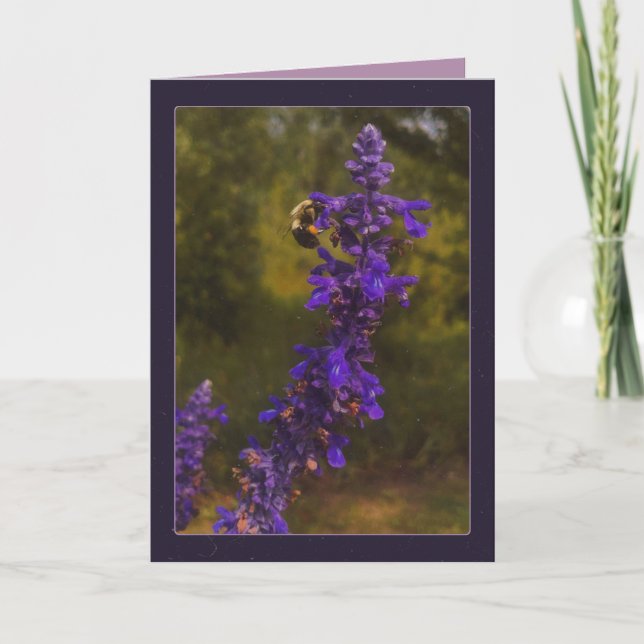 honey bee & lavender  card (Front)