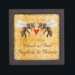 Honey Bee Magnetic Wooden Engagement Ring Box<br><div class="desc">Honey Bee © Sandra Vargas www.sandravargas-art.com</div>