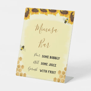 Honey Bee Mimosa Bar Sign, Gender Reveal Shower Po Pedestal Sign
