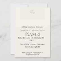 Honey Bee Minimal Baby Shower, Editable