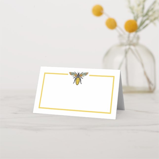 Honey Bee Mommy to Bee Baby Shower Place Card | Bu (Front)