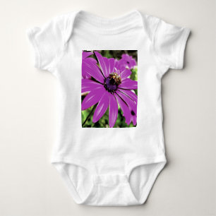 Honey Bee On A Purple African Daisy Art Baby Bodysuit