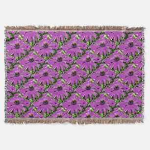 Honey Bee On A Purple African Daisy Art Throw Blanket