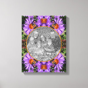 Honey Bee On Aster Flower Create Your Own Photo Canvas Print
