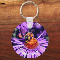 Honey Bee On Purple Aster Flower Personalized