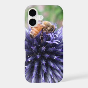 Honey Bee on Purple Globe Thistle Flower