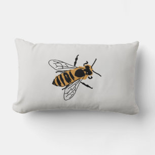 Honey Bee Painting Bee Illustration Throw Pillow