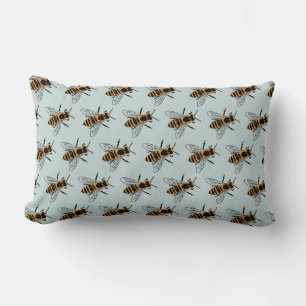 Honey Bee Painting Bee Illustration Throw Pillow