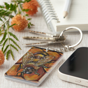 Honey Bee Painting Keychain