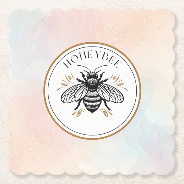 Honey Bee Paper Coaster (Front)