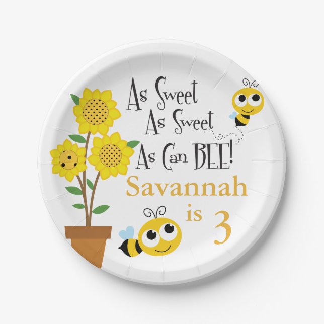 Honey Bee Party Plates (Front)