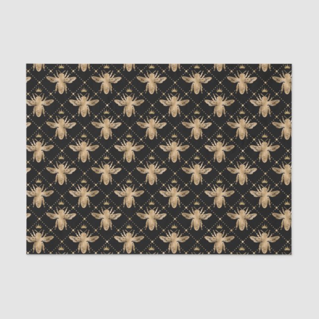 Honey Bee Pattern Antique Tissue Paper (Front)