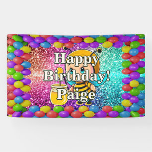 Honey Bee Personalized character birthday banner