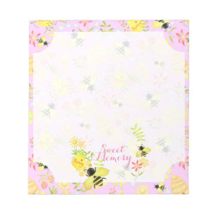 Honey Bee Pink Notepad