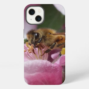 Honey Bee Pollinating Pink Crabapple Tree Blossom iPhone 13 Case