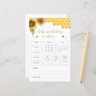 Honey Bee Predictions & Advice Baby Shower Game 