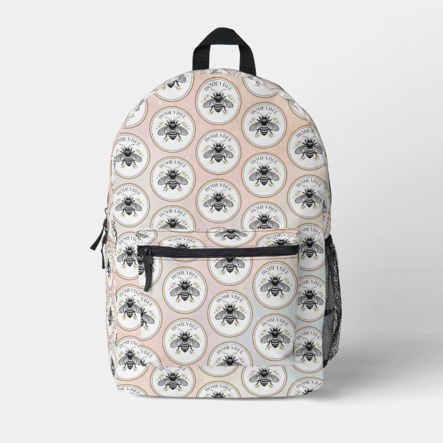 Honey Bee Printed Backpack (Front)