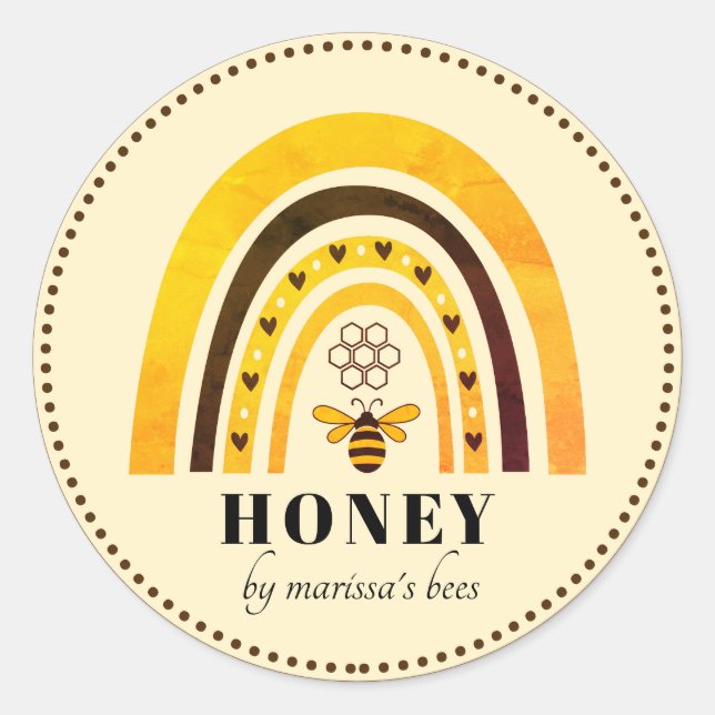 Honey Bee Rainbow Honey Product Labels (Front)