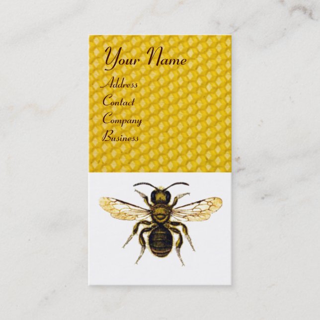 HONEY BEE RED BEEKEEPER,Beekeeping Eggshell Business Card (Front)