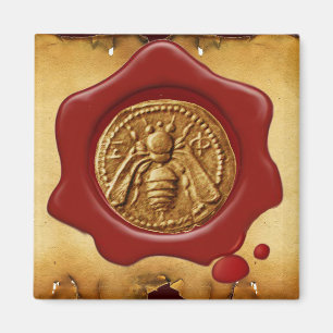 HONEY BEE RED WAX SEAL MAGNET