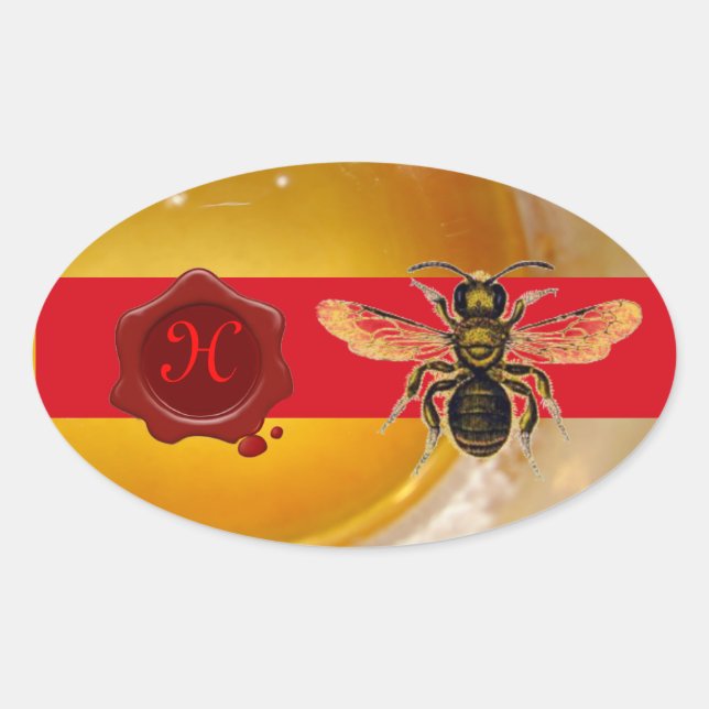 HONEY BEE RED WAX SEAL MONOGRAM ,BEEKEEPER (Front)