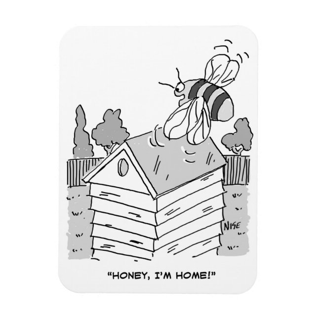 Honey Bee Returns to its Beehive Magnet (Vertical)