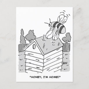 Honey Bee Returns to its Beehive Postcard