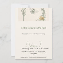 Honey Bee Sage Baby Shower, Editable