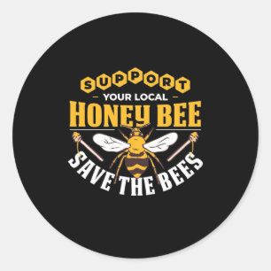 Honey Bee Save The Bees Classic Round Sticker