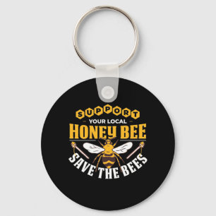 Honey Bee Save The Bees Keychain