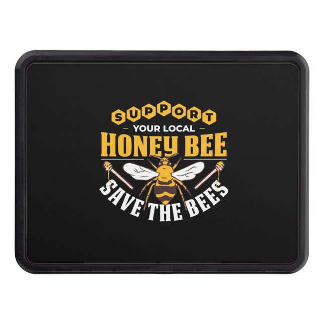 Honey Bee Save The Bees Trailer Hitch Cover (Front)