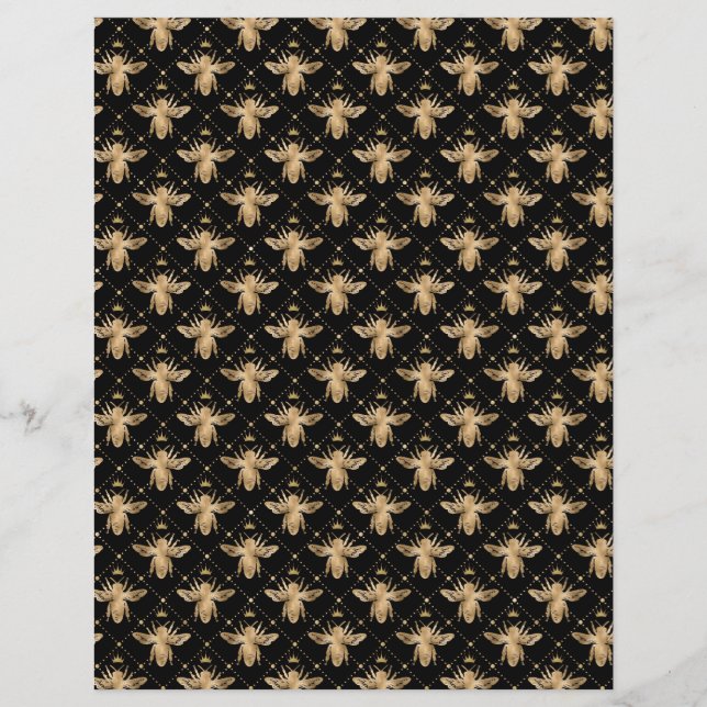 Honey Bee Scrapbook Paper Sheet (Front)