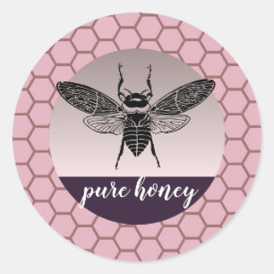 Honey Bee Seller Apiarist Vintage Rose Gold Class Classic Round Sticker
