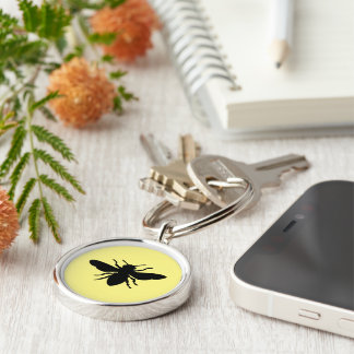 Honey Bee Silhouette  Keychain