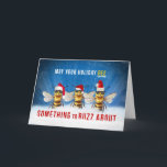 Honey Bee Something to Buzz About Christmas Holiday Card<br><div class="desc">Have a beekeeper or apiculturist on your holiday card giving list? Or perhaps you're in the bee farming business - either way,  send this cute holiday card featuring three honey bees with Something to Buzz About!</div>