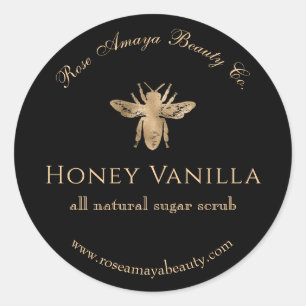 Honey Bee Sugar Scrub Cosmetic Spa Beauty Product Classic Round Sticker