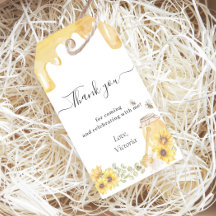 Honey Bee Sunflowers Gender Reveal Thank You