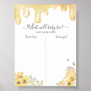 Honey Bee Sunflowers Gender Reveal Voting Chart