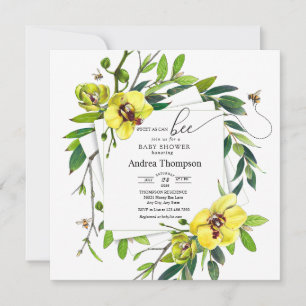 Honey Bee   Sweet Bee   Orchid Baby Shower Invitation