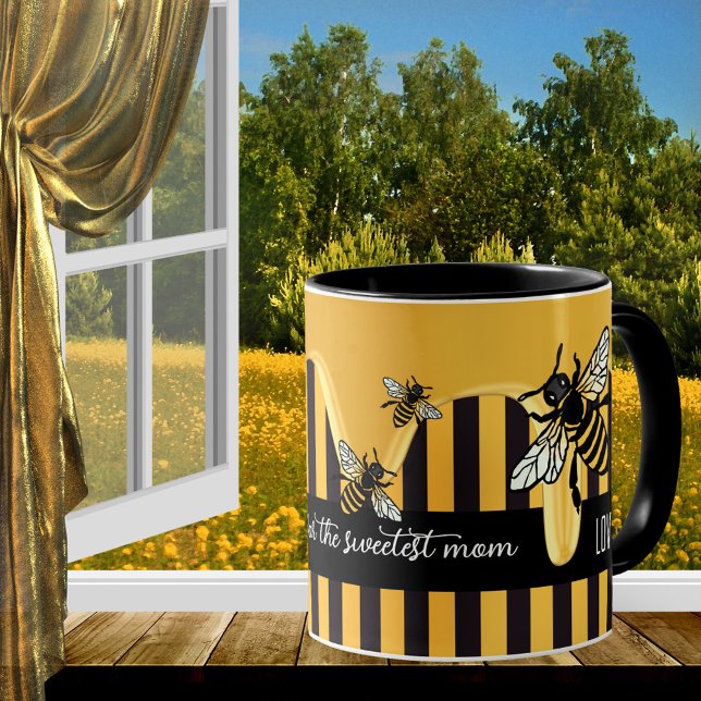 Honey Bee Sweet Striped Mother's Day Mug (Creator Uploaded)