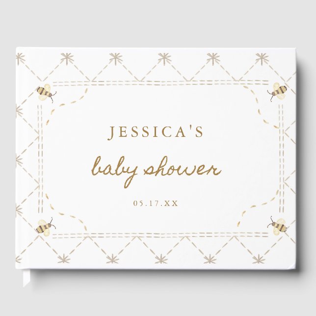 Honey Bee Theme Baby Shower Guest Book (Front)