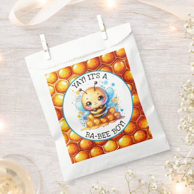 Honey bee themed Boy's Baby Shower  Favour Bag (Clipped)